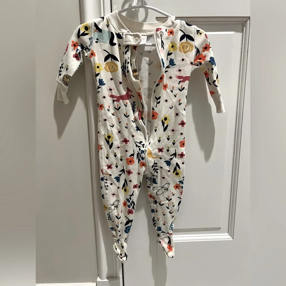 Hanna Andersson zip lion fox floral pajama